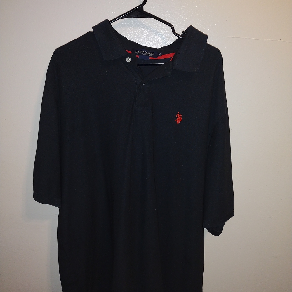 U.S. Polo Assn. Black Polo Shirt with Red Logo